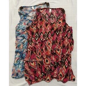 2 no boundaries 2X  layered front beaded tank tops